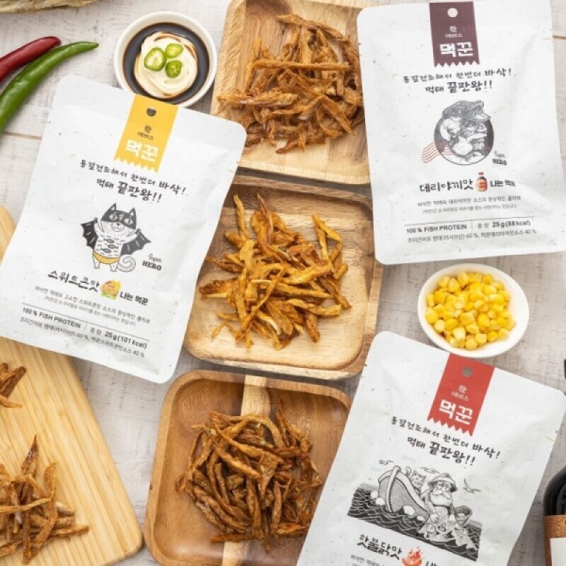 에버스몰,[에버스] 나는 먹꾼 먹태 25g 골라담기 30개입 (핫불닭맛, 스위트콘맛, 데리야끼맛)